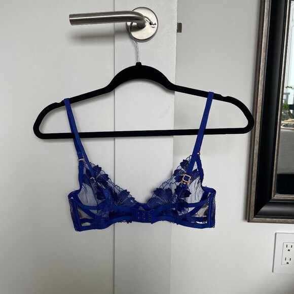 Bluebella Collette Sheer Bra in Electric Blue 30DD - Picture 2 of 8
